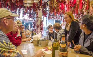 Food and wine tasting group in Athens