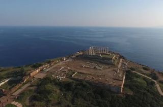 Cape Sounio aerial picture